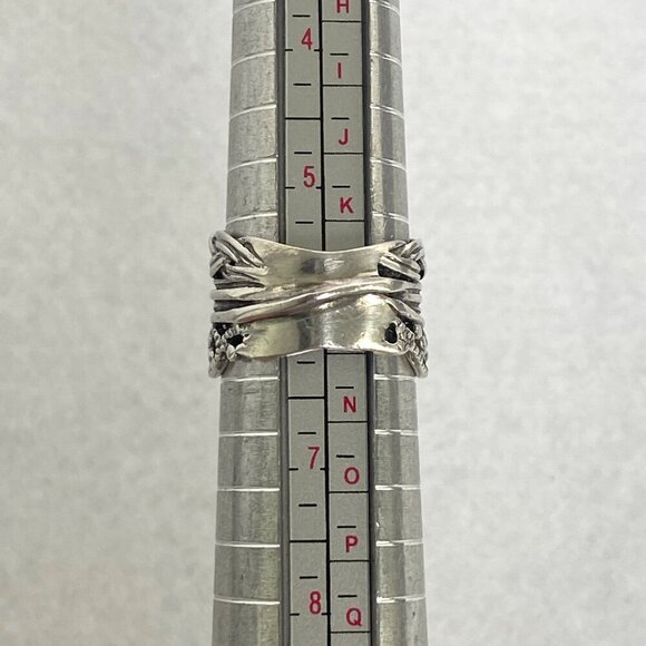 Sterling Silver 925 PZ Modernist Israel Opal Teardrop Wide Band Ring Sz 5.75 - Picture 8 of 16